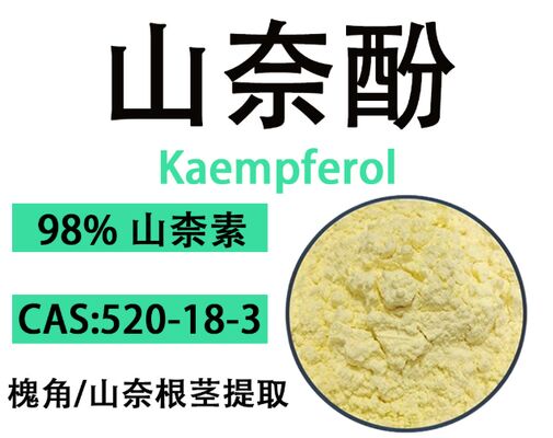 Goede prijs. CAS 520-18-3 Antioxidant en anti-aging formuleringen 98% Kaempferol Geel Kristallijn Poeder online